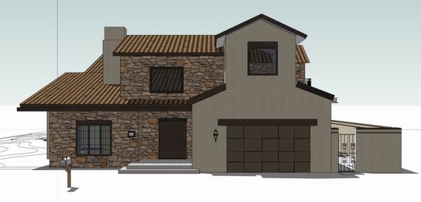 Sketchup别墅模型|坡顶别墅，古典风格