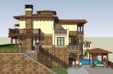 Sketchup别墅模型|独栋别墅，古典风格-BIM建筑网