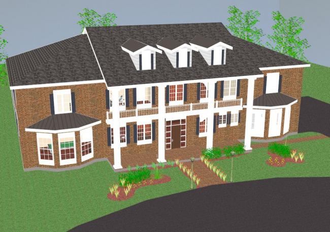 Sketchup别墅模型|独栋别墅，古典风格