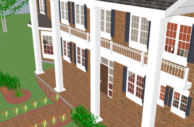 Sketchup别墅模型|独栋别墅，古典风格