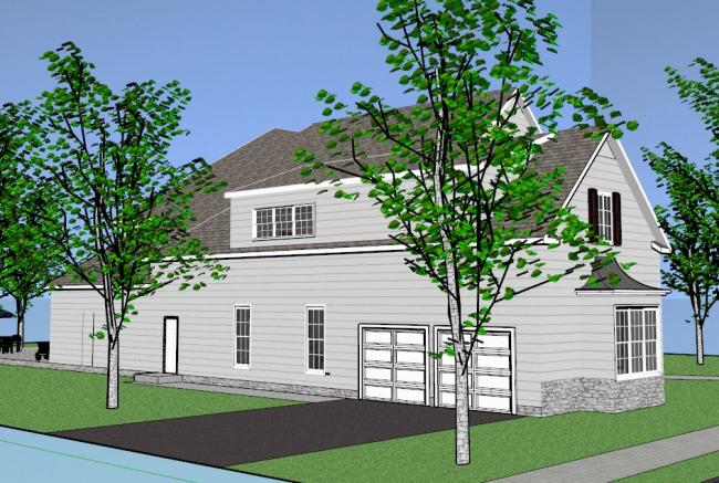 Sketchup别墅模型|独栋别墅，古典风格