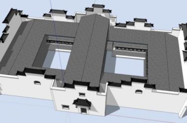 Sketchup别墅模型|徽派民居别墅，古典风格-BIM建筑网