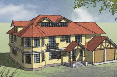 Sketchup别墅模型|独栋别墅，古典风格-BIM建筑网