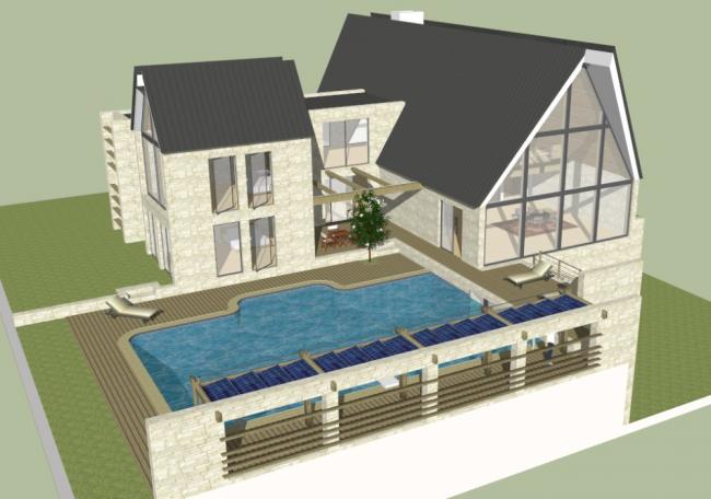 Sketchup别墅模型|独栋别墅，古典风格