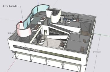 Sketchup别墅模型|萨伏伊别墅，现代风格-BIM建筑网