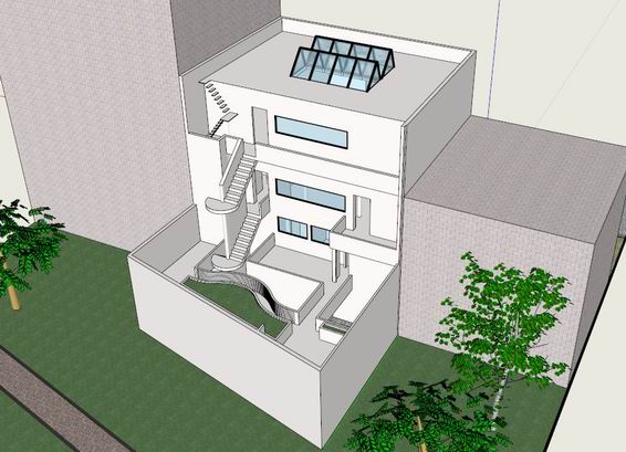 Sketchup别墅模型|普兰纳库斯住宅，别墅，现代风格
