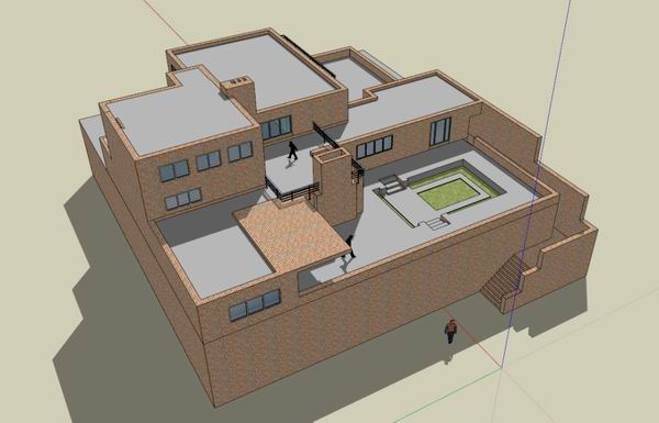 Sketchup别墅模型|沃尔夫（Wolf）住宅，别墅，现代风格