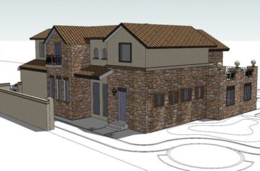 Sketchup别墅模型|独栋别墅，古典风格-BIM建筑网
