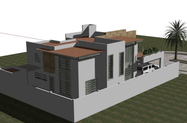 Sketchup别墅模型|独栋别墅，现代风格