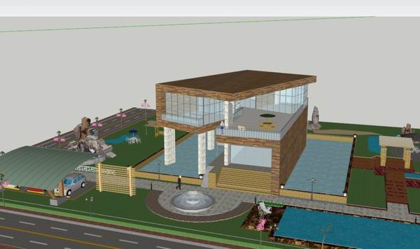 Sketchup别墅模型|独栋别墅，现代风格