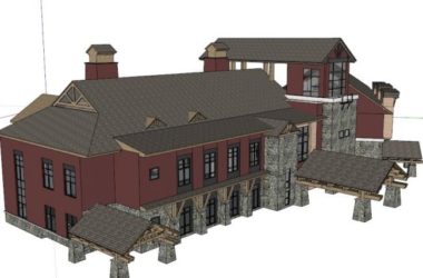 Sketchup别墅模型|双拼别墅，古典风格-BIM建筑网