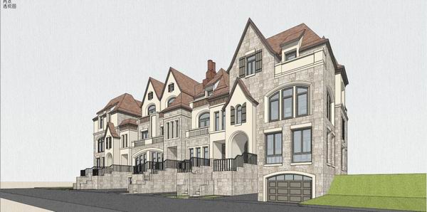 Sketchup别墅模型|联排别墅，德式古典风格