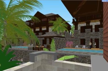 Sketchup别墅模型|独栋别墅群，东南亚古典风格-BIM建筑网