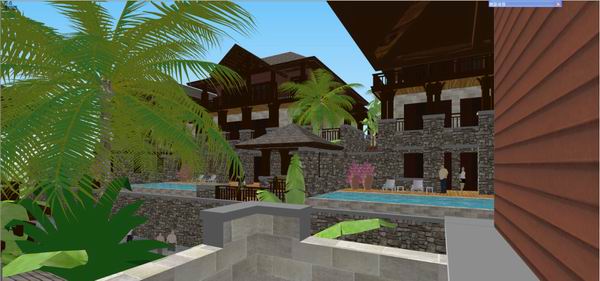 Sketchup别墅模型|独栋别墅群，东南亚古典风格