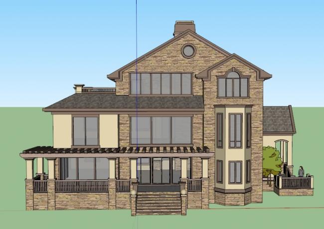 Sketchup别墅模型|独栋别墅，古典风格