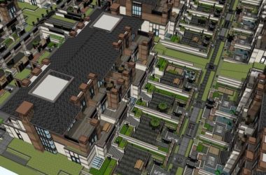 Sketchup别墅模型|联排别墅，古典风格-BIM建筑网