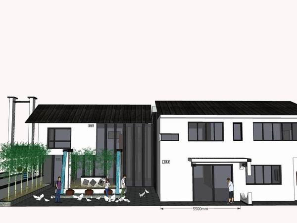 Sketchup别墅模型|独栋别墅花园，古典风格