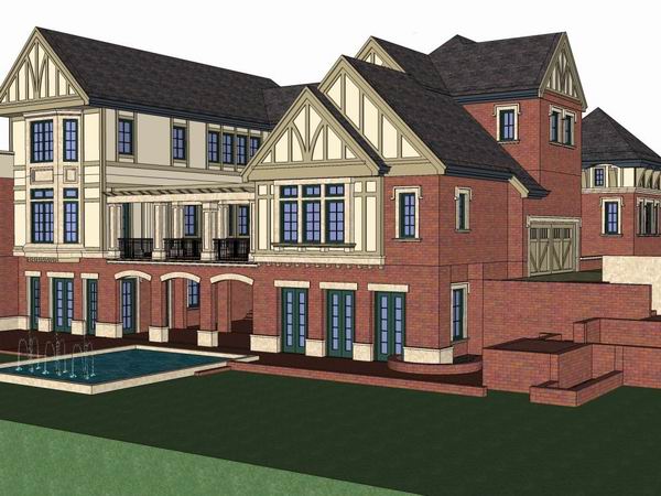 Sketchup别墅模型|独栋别墅，古典风格