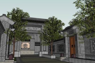 Sketchup别墅模型|中式联排别墅，古典风格-BIM建筑网