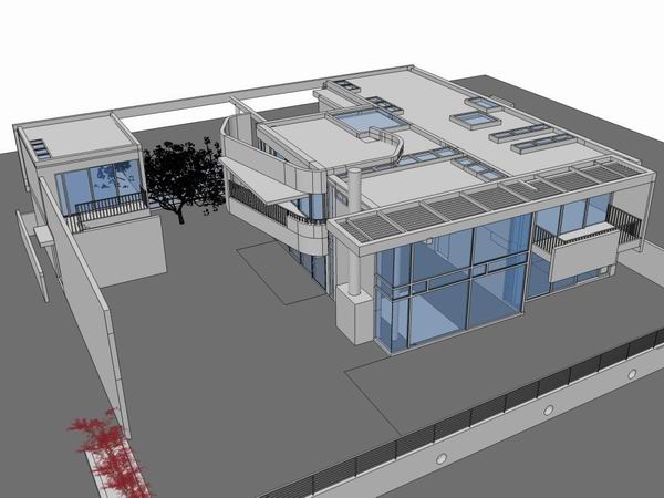 Sketchup别墅模型|独栋海滩别墅，现代风格