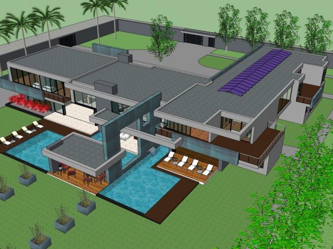 Sketchup别墅模型|独栋精装别墅，现代风格