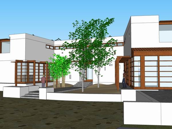 Sketchup别墅模型|独栋别墅，现代风格