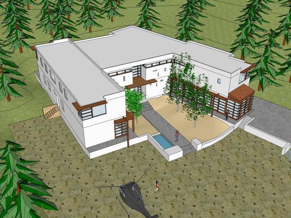 Sketchup别墅模型|独栋别墅，现代风格