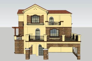 Sketchup别墅模型|独栋别墅，古典风格-BIM建筑网