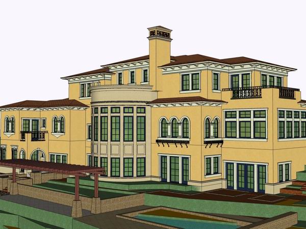 Sketchup别墅模型|独栋别墅，古典风格