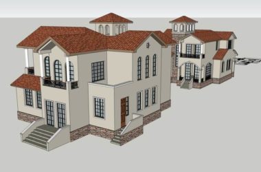 Sketchup别墅模型|联排别墅，古典风格-BIM建筑网