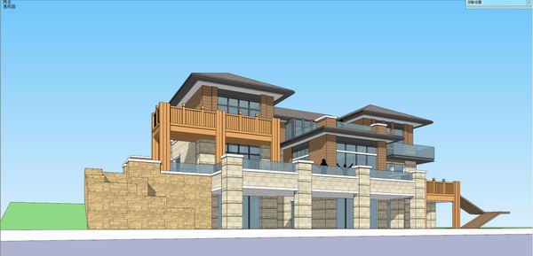 Sketchup别墅模型|独栋别墅，古典风格