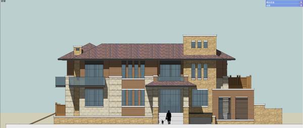 Sketchup别墅模型|独栋别墅，古典风格