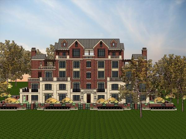 Sketchup别墅模型|联排别墅，英式古典风格