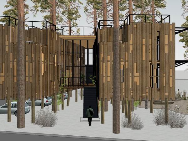 Sketchup别墅模型|独栋林中别墅，现代风格