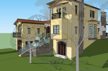 Sketchup别墅模型|独栋别墅，古典风格-BIM建筑网