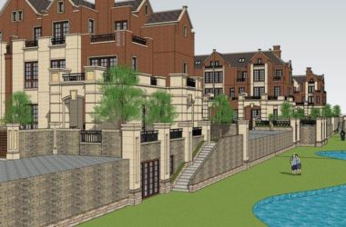 Sketchup别墅模型|联排别墅，英式古典风格-BIM建筑网