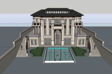 Sketchup别墅模型|独栋私人别墅，古典风格-BIM建筑网