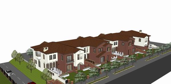 Sketchup别墅模型|联排别墅，古典英式风格