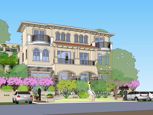 Sketchup别墅模型|独栋别墅，古典风格