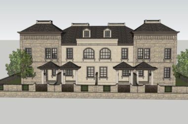 Sketchup别墅模型|联排别墅，古典风格-BIM建筑网