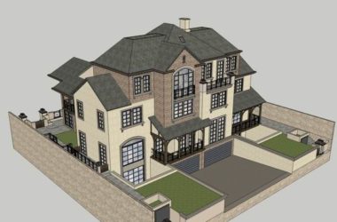 Sketchup别墅模型|独栋别墅，法式古典风格-BIM建筑网