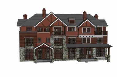 Sketchup别墅模型|双拼别墅，古典风格-BIM建筑网