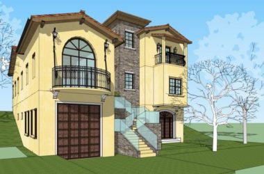 Sketchup别墅模型|独栋别墅，古典风格-BIM建筑网