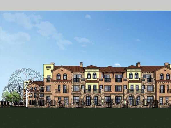 Sketchup别墅模型|联排托斯卡纳别墅，古典风格