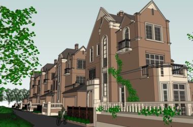 Sketchup别墅模型|联排别墅，古典风格-BIM建筑网