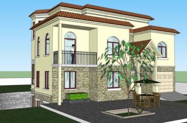 Sketchup别墅模型|独栋别墅，古典风格-BIM建筑网