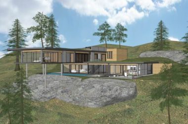 Sketchup别墅模型|独栋山地别墅，现代风格-BIM建筑网