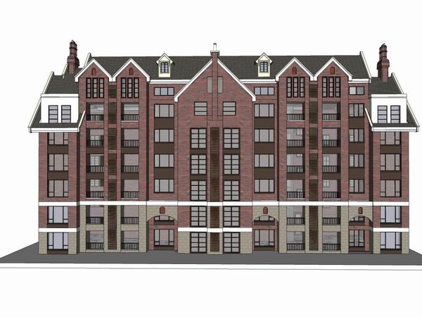 Sketchup别墅模型|联排别墅，花园洋房，古典风格