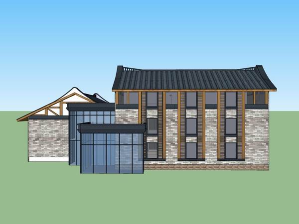 Sketchup别墅模型|独栋别墅，古典风格