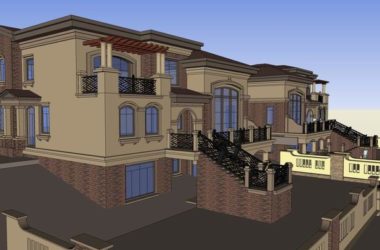 Sketchup别墅模型|双拼别墅，古典风格-BIM建筑网